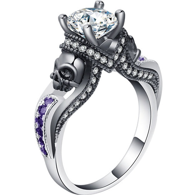 Hainon Women's Skull Ring European and American Punk style Motor Biker Men Party Ring Birthday stone skull men's jewelry Rings