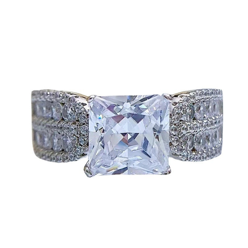 Zircon Ring Simulation Wedding Ring Women's Ring