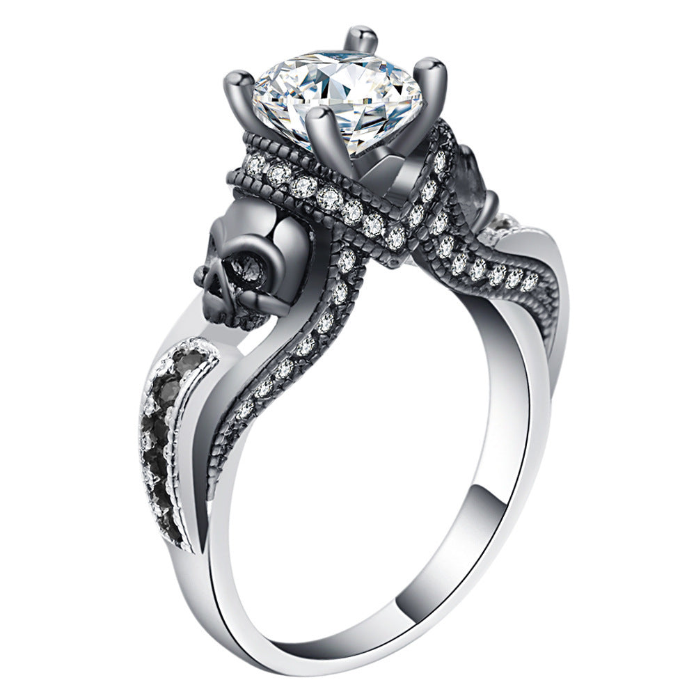 Hainon Women's Skull Ring European and American Punk style Motor Biker Men Party Ring Birthday stone skull men's jewelry Rings