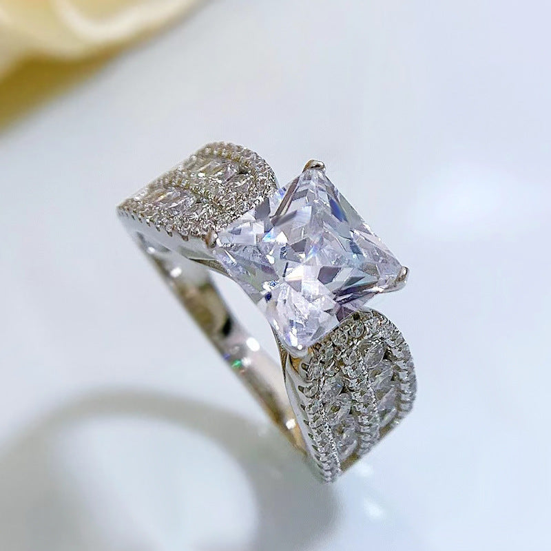 Zircon Ring Simulation Wedding Ring Women's Ring