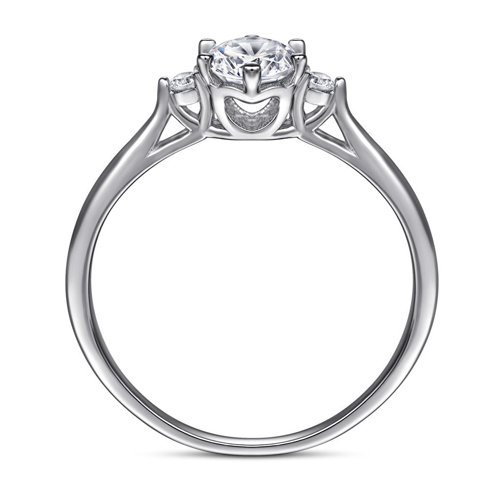 Silver Wedding Ring Women''s Zircon Fashion Single Ring Fixed Wedding Ring Manufacturer