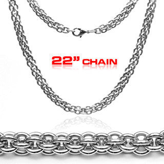 Triple Boa - Tri Circle Stainless Steel Modern Touch Classic Design Necklace