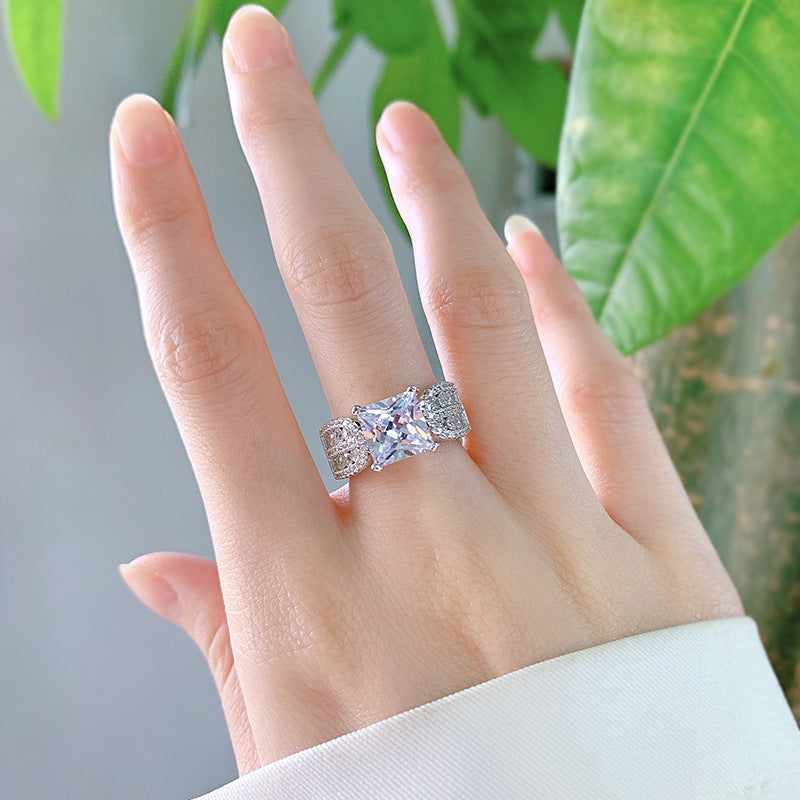 Zircon Ring Simulation Wedding Ring Women's Ring