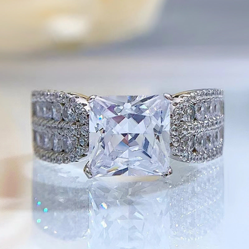 Zircon Ring Simulation Wedding Ring Women's Ring