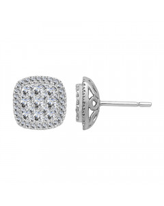 1.03CT VS/EF Round Diamond Cluster Earrings