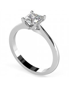 0.66CT SI2/F Princess Diamond Solitaire Ring