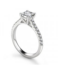 0.75ct VS1/F Princess Diamond Shoulder Set Ring