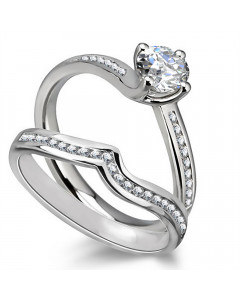 ADRRBD4010 Round Cut Diamond Bridal Set Ring