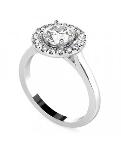0.50CT  VVS2/E Round Diamond Halo Ring