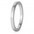 Flat Wedding Ring - 2mm width, Medium depth