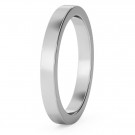 Flat Wedding Ring - 2.5mm width, Medium depth