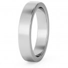 Flat Wedding Ring - 4mm width, Medium depth