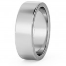 Flat Wedding Ring - 6mm width, Medium depth
