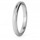 D Shape Wedding Ring - 2.5mm width, Medium depth