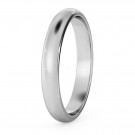 D Shape Wedding Ring - Lightweight, 3mm width