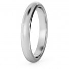 D Shape Wedding Ring - 3mm width, Medium depth