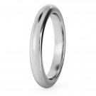 D Shape Wedding Ring - Heavy weight, 3mm width
