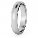D Shape Wedding Ring - 4mm width, Medium depth