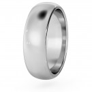 D Shape Wedding Ring - 6mm width, Medium depth