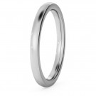Slight Court with Flat Edge Wedding Ring - 2mm width, Medium depth