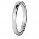 Slight Court with Flat Edge Wedding Ring - 2.5mm width, Medium depth
