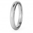 D Court Wedding Ring - 3mm width, 1.8mm depth