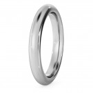 D Court Wedding Ring - 3mm width, 2.3mm depth